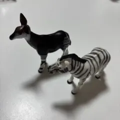オカピ シマウマ 動物フィギュア 2体セット