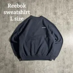 Reebok スウェットネイビー L相当ワンポイントロゴ リーボック前Vガゼット