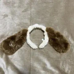 【美品】USJ ユニバ　スヌーピーカチューシャ フェイクファー モカブラウン