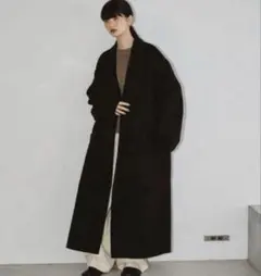 TODAYFUL Wool Over Coat リバーコート ロング丈 黒 36