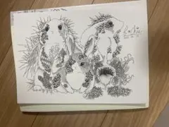 オリジナル　白黒　イラスト　アート