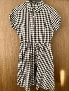 チェック柄 半袖ミニワンピース