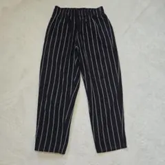 美品 GU ジ－ユ－ ストライプイ－ジ－パンツ【M】ウエストゴム
