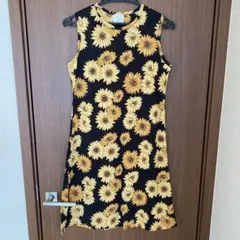 【美品】OLIVE des OLIVE ノースリーブ ワンピース　ひまわり柄