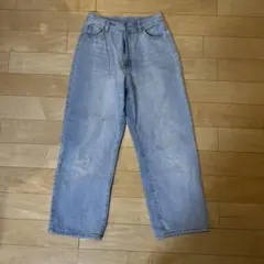 ライトブルーデニム ワイドパンツ