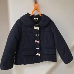 プティマイン ネイビー 中綿コート アウター リボン 110 美品 値下げ