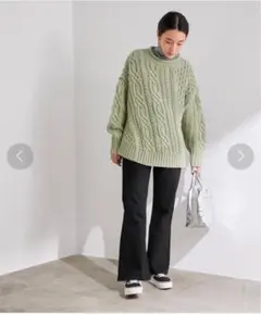 ADAM ET ROPÉ MIXケーブルニットプルオーバー