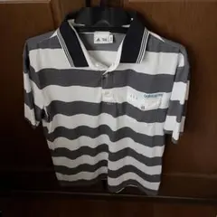 アディダス　ゴルフ用ストライプ ポロシャツ メンズ