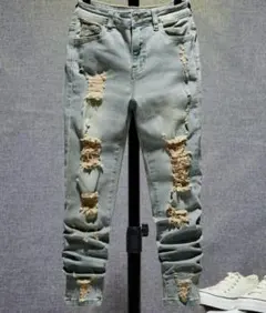 値下げしました！ ダメージデニムパンツ インディゴブルー こども