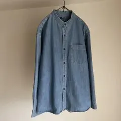 UNIQLO ユニクロ　デニムオーバーサイズスタンドカラーシャツ　L