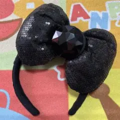 ハローキティ 猫耳　リボン　カチューシャ 黒　スパンコール　廃盤品　早い者勝ち