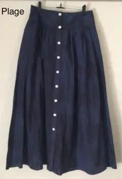 新品37,800円 プラージュ タイダイ柄 ロングスカート 38 ネイビー系