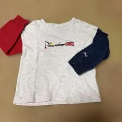 長袖カットソー 100cm 車両刺繍