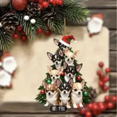 新作　チワワ　クリスマス　犬雑貨　キーホルダー　オーナメント　カー用品のサムネイル