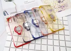 リング一体型 ♪ クリア iPhone  スマホリング付き ケース