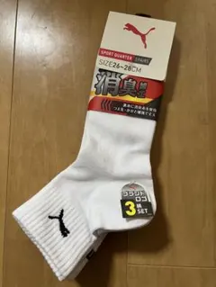 PUMA スポーツクォーターソックス 3ペアセット 26-28cm