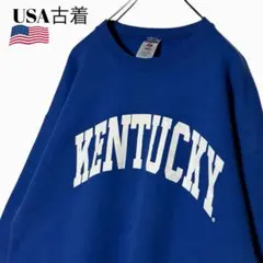 00s USA古着 カレッジスウェット ケンタッキー大学 青 L トレーナー