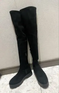 美品　ニーハイブーツ　サイハイブーツ　ロングブーツ　ブラック　スエード　Sサイズ