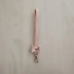 リボン付きピンクストラップ 約10cm