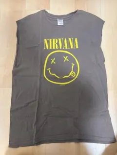NIRVANA スリーブレス Tシャツ Lサイズ ブラウンのサムネイル