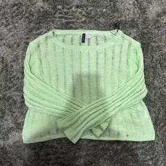 H&M ライトグリーン ニットセーター Lサイズ