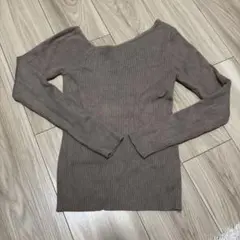 【即日発送】リブニット ワンショルダー グレージュ Mサイズ