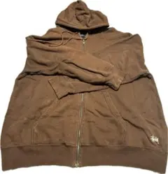 Stussy ブラウン フルジップパーカー L