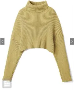 タートルネッククロップド丈ニットトップス mb1395