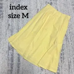 【インデックス】フレアスカート ギャザー M イエロー ウエストゴム ミモレ丈のサムネイル