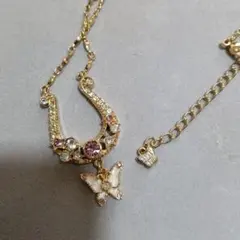 アナスイ　ANNA　SUI　馬蹄蝶モチーフ ゴールド ネックレス　美品