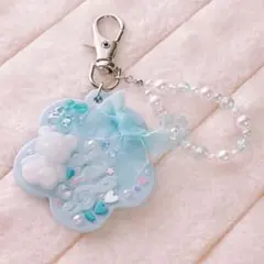 お花のミラーデコ♡ビーズチャーム付き 平成女児 レジン 白くまさん 音符