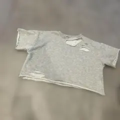 ダメージ加工 グレー 半袖Tシャツ ANAP ダンス GAL スエット