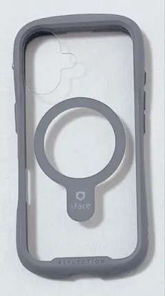 iFace iPhone 16ケース MagSafe 対応 クリア グレー