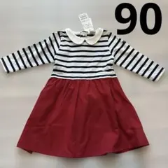 petitmain♡ボーダー切替ワンピース 90