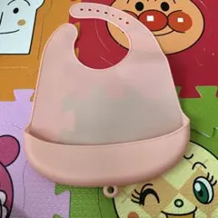 シリコン製ピンクお食事エプロン　ベビー
