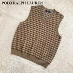 極美品 ポロラルフローレン ニットベスト Vネック セーター カシミヤ コットン