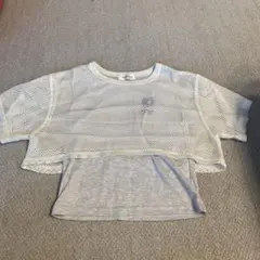140 メッシュクロップドTシャツ グレー
