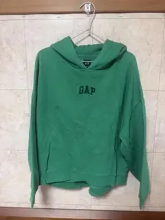 希少性　美品　GAP グリーン パーカー 緑 フーディー　スウェット裏起毛　冬服