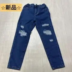 新品⭐︎SHEIN ダメージデニム長ズボン 10Y
