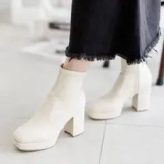 attagirl スクエアトゥストレッチショートブーツ　Lサイズ
