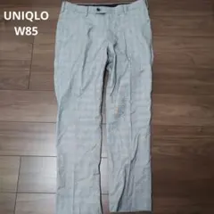 古着 UNIQLO チェック柄 スラックス グレー W85
