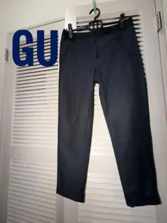 GU ピンストライプアンクルパンツ ネイビー S フォロー割 美品