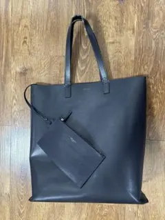 サンローラン　黒　レザートートバッグ　ポーチ