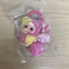 BABYTHREベイビースリーキーホルダー　ぷくっとアングリーフェイス　ピンク