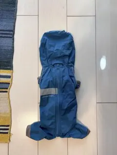 小型犬用フード付きレインコート 青
