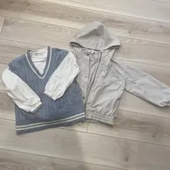 120cm 女の子　グローバルワーク　ジャンバーとトップスのセット