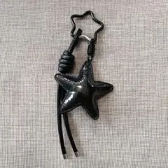 じゃらじゃらキーホルダー チャーム パラコード 星 ブラック