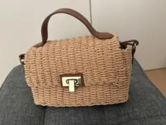 ZARA ラタン ショルダーバッグ ベージュ