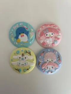 サンリオキャラクター 刺繍缶バッジ 4個セット