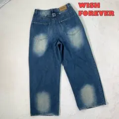 WISHFOREVER ワイドバギーデニム 濃紺 フェード M アメカジ y2k - メルカリ